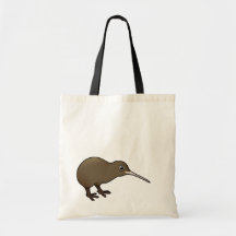 Cute Brown Kiwi from New Zealand Canvas Bags