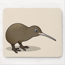Cute Brown Kiwi from New Zealand Mouse Pads