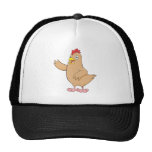 Cute Brown Mother Hen Waving Wings Hi Hello Welcom Hats