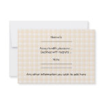 Cute Brown Owl, Beige Check Background. Personalized Invitations