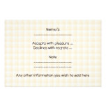 Cute Brown Owl, Beige Check Background. Personalized Invitations