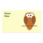 Cute Brown Owl Business Card Templates