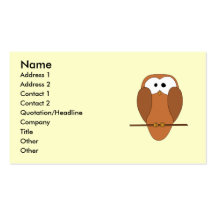 Cute Brown Owl Business Cards