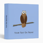 Cute Brown Owl Cartoon on Avery Binder 1 Inch