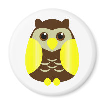 Cute Brown Owl Magnets