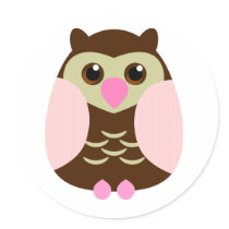 Cute Brown Owl Sticker