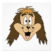 Cute Brown Shaggy Dog. Personalized Invitations