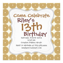 Cute Brown Tan Circles Discs Poker Chips Pattern Invite