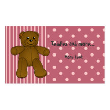 Cute brown teddy bear business card