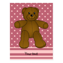 Cute brown teddy bear post cards
