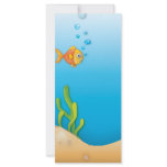cute bubble fish underwater scene full color rack card