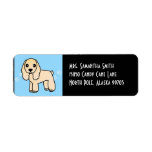 Cute Buff Cocker Spaniel Cartoon Blue Custom Return Address Label