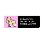 Cute Buff Cocker Spaniel Cartoon Pink Custom Return Address Label