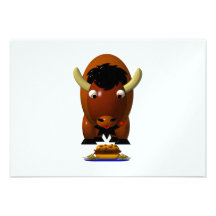 Cute Buffalo w/Beef on Weck & Buffalo Wings Personalized Announcements
