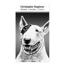 Cute Bull Terrier dog art Business Card Template