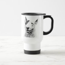 Cute Bull Terrier dog art Coffee Mugs