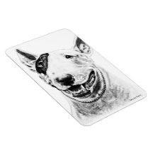 Cute Bull Terrier dog art Magnet
