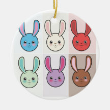 Cute Bunnies Christmas Tree Ornament