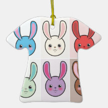Cute Bunnies Christmas Tree Ornaments