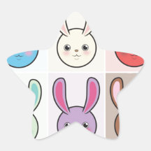 Cute Bunnies Star Stickers