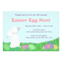 Cute Bunny and Easter Eggs Party Invitation invitations