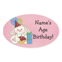 Cute Bunny Birthday Stickers