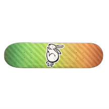 Cute Bunny; Colourful Skate Board
