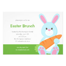Cute Bunny Easter Party Invitation