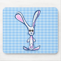 Cute Bunny Kawaii blue mousepad