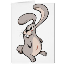 Cute Bunny Standing Up Right Cards