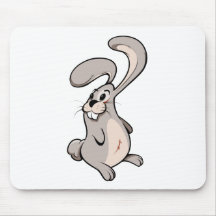 Cute Bunny Standing Up Right Mousepad