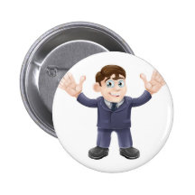 Cute businessman in suit waving pins