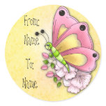 Cute butterfly and flowers stickers