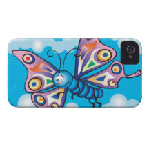 cute butterfly cartoon character in the sky iPhone 4 covers