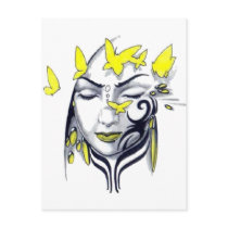 cute butterfly lady post cards