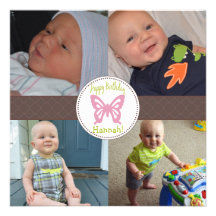 Cute Butterfly Square Birthday Invitation