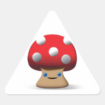 Cute Button Mushroom Triangle Sticker