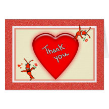 Cute Cajun Crawfish (Lobster) Heart Thank You Greeting Card