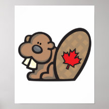 cute canadian beaver print