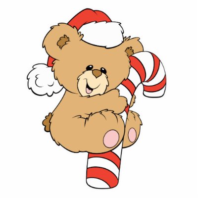 Cute Candy Cane Teddy Bear Photo Cut Out by doonidesigns