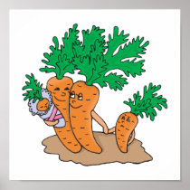 cute carrot cartoon family posters