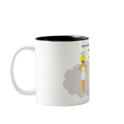 Cute Cartoon Angel and Devil Girl Mug by Derora