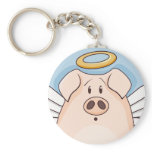 Cute Cartoon Angel Pig Keychains