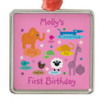Cute Cartoon Animals Girl's Birthday Keepsake