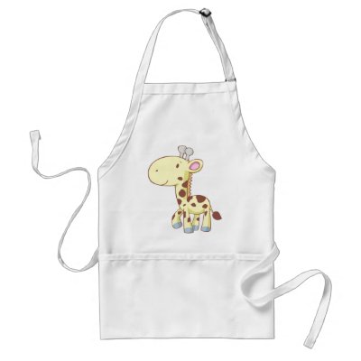 Cute Cartoon Baby Giraffe Shirts Aprons by graphicdesigner