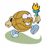cute cartoon basketball with torch photo sculptures