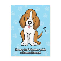 Cute Cartoon Basset Hound Postcard
