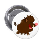 Cute Cartoon Beaming Wild Boar Button Badge buttons