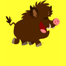 Cute Cartoon Beaming Wild Boar Women T-Shirt
