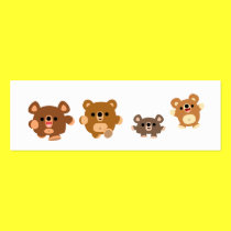 Cute cartoon Bears 4 bookmark or profile card business cards